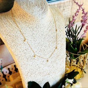 10K Yellow Gold Station Pearl Necklace